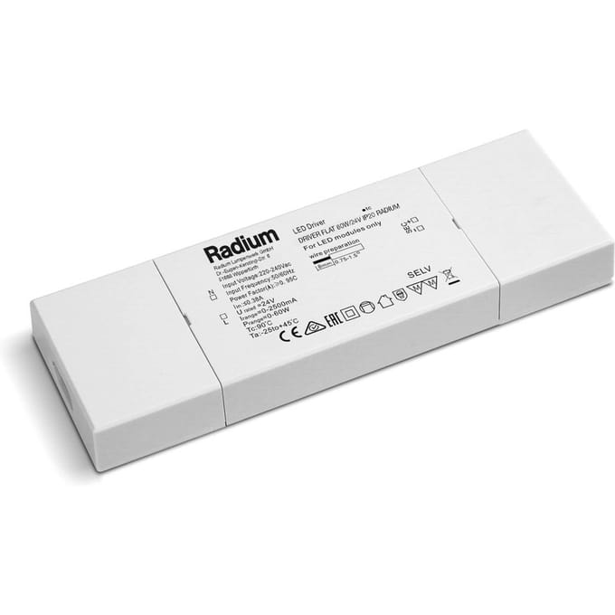 Radium Flat LED driver voor strips 60W/24V