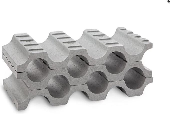 Flessenrek polystyreen voor 9 flessen ( te combineren tot het gewenste aantal )