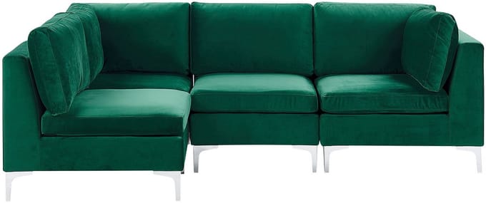 EVJA - Hoekbank - Groen - Rechterzijde - 235 cm - Fluweel