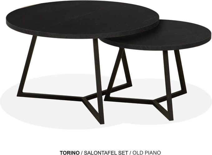 Maxfurn - Set ronde salontafels | Zeer krasvast | Kleur: old piano