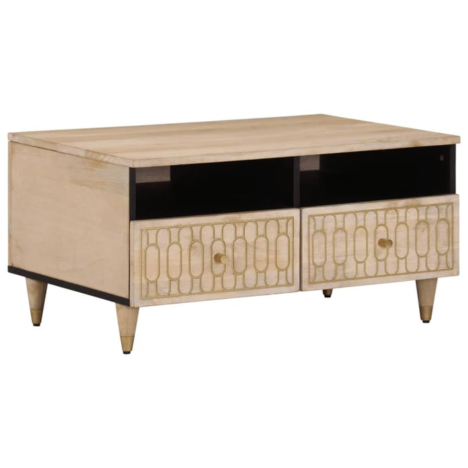 vidaXL - Salontafel - 80x54x40 - cm - massief - mangohout