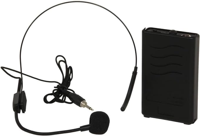 Draadloze Headset Microfoon - VHF 203,5MHz voor Draagbare Geluidsinstallaties