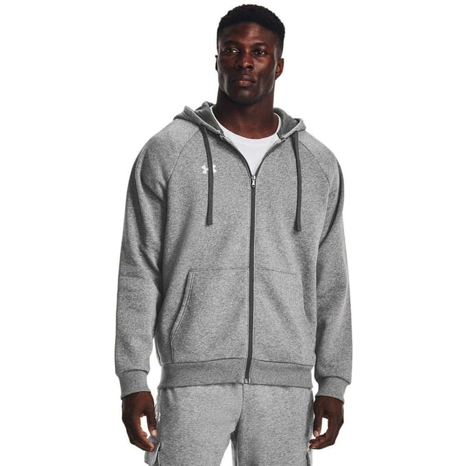 Under Armour Heren Rival Fleece Full Zip Hoodie (Koolstof)