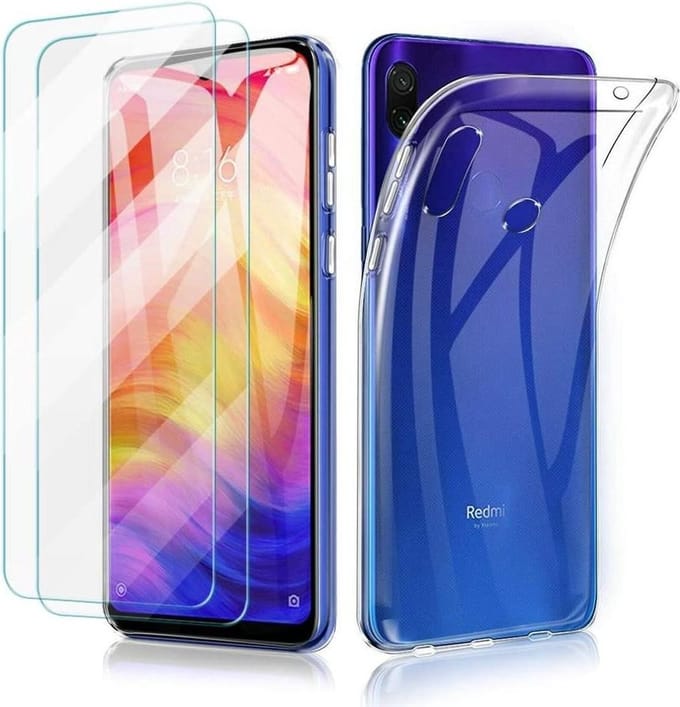 Silicone hoesje transparant met 2 Pack Tempered glas Screen Protector Geschikt voor: Xiaomi MI 9