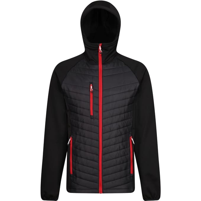 Regatta Heren Navigate Quilted Hybride Jas (Zwart/Klassiek Rood)