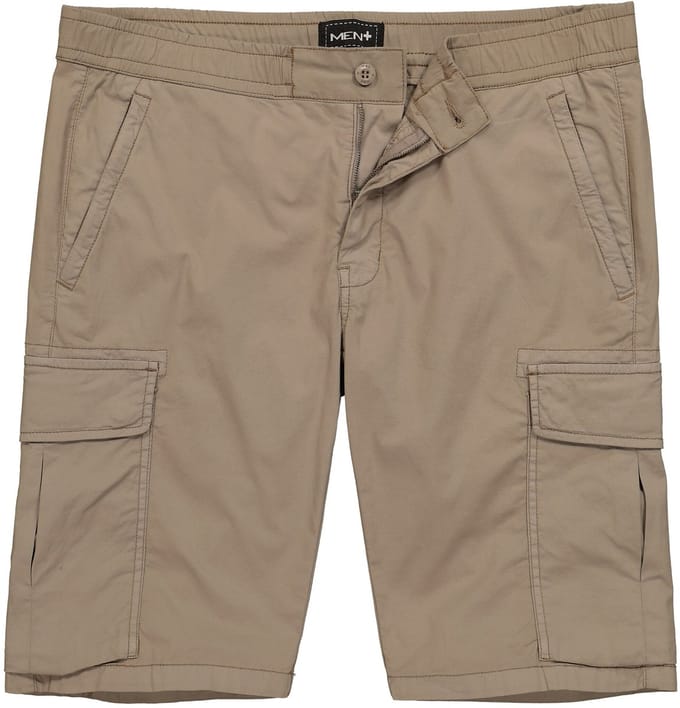 Men Plus - Heren - Cargo-Bermuda buikvriendelijk relaxed fit - Zand - Maat 56