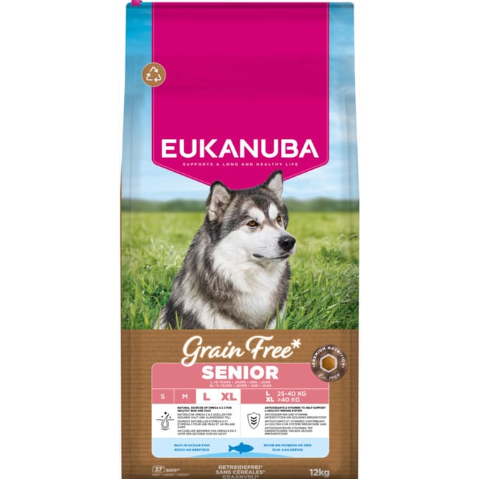 Eukanuba Grain Free Senior Large & Giant Zeevis - Dubbelpak: 2 x 12 kg
