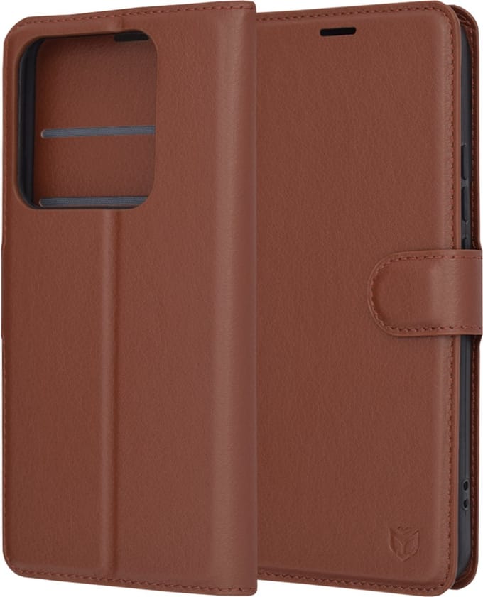 Hoesje geschikt voor Xiaomi 14 Pro - Techsuit Leather Folio Book Wallet Case - Bruin