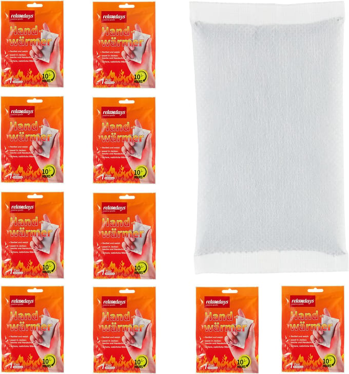 handwarmers - 10 paar - blijven 10 uur warm - tegen koude handen - wit