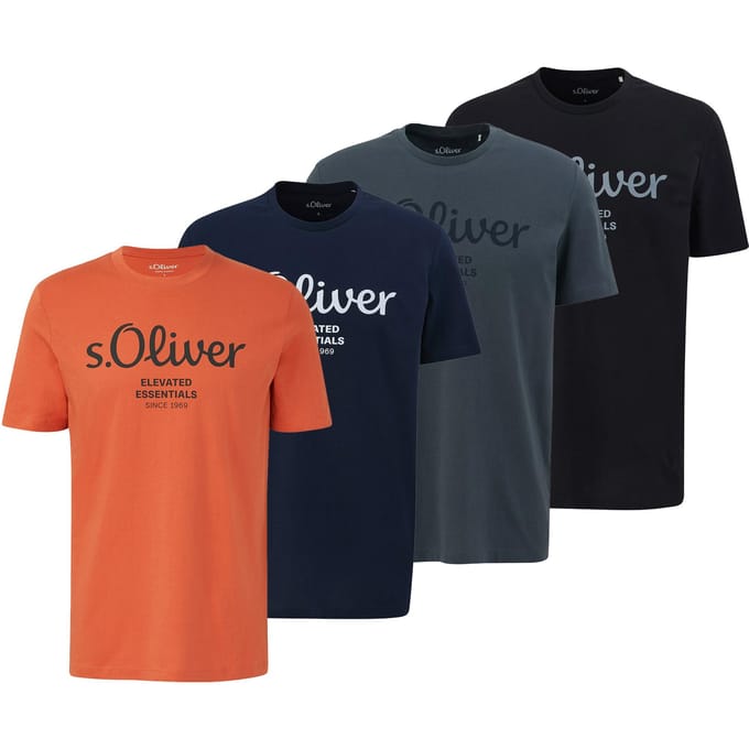 s.Oliver T-shirt Logo T-Shirt Verpakking van 4