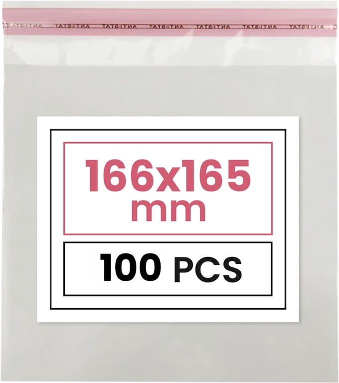 Plastic zakjes met plakstrim - 16,6x16,5 cm - transparant - 100 zakken