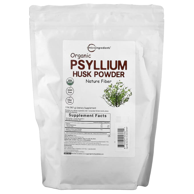 Micro Ingredients, Biologisch Psylliumvezelpoeder, 907g (2 pond)