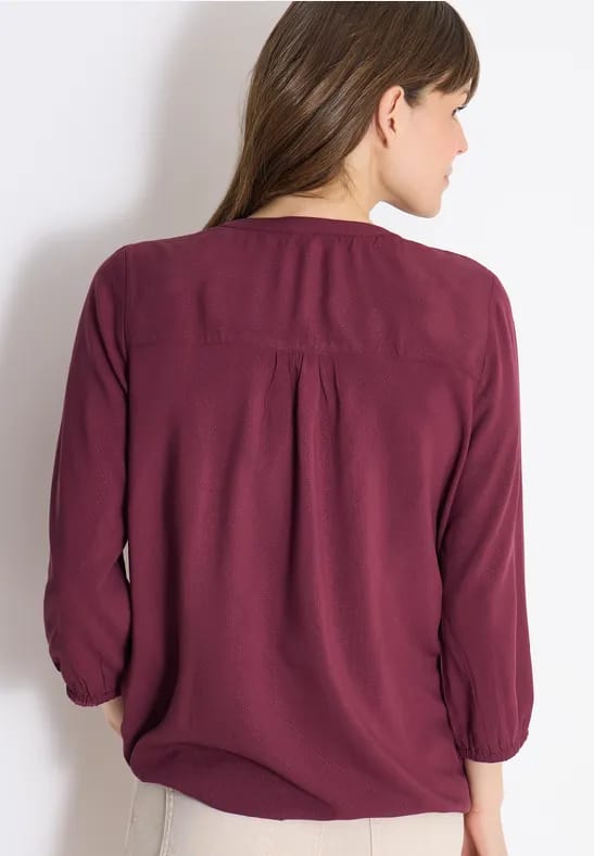 3/4-mouwen blouse met gespleten hals