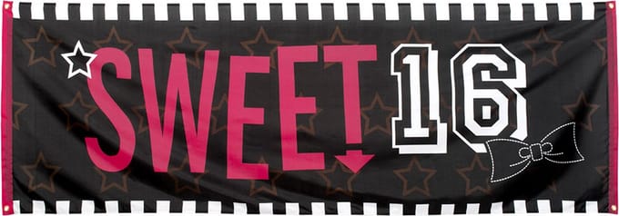 Boland - Polyester banner 'Sweet 16' - Geen thema