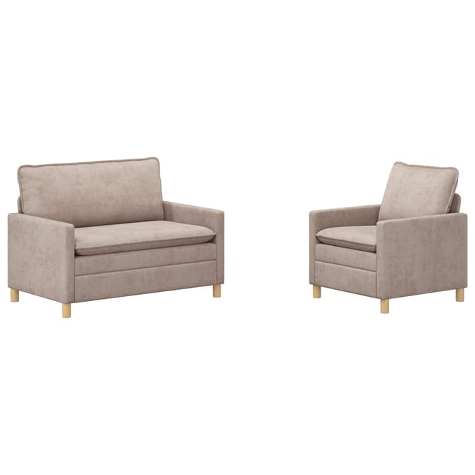 vidaXL - Bankstel - 2 - st - Beige - Polyester