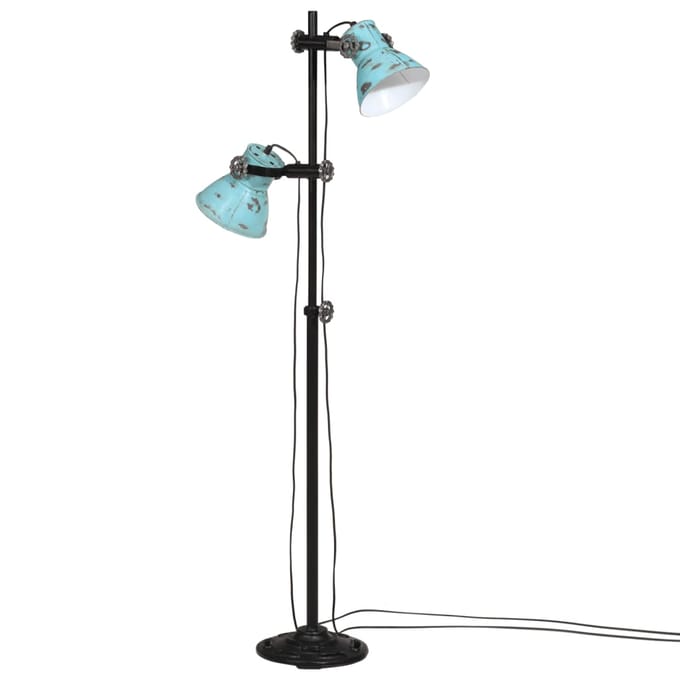 vidaXL Vloerlamp 25 W E27 25x25x90/140 cm verweerd blauw