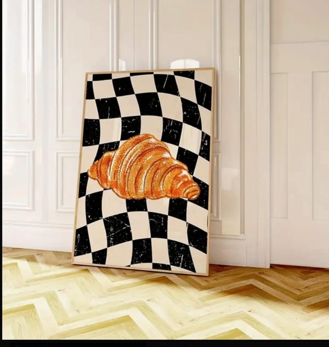 Poster canvas croissant 30x40 cm leuk als deco