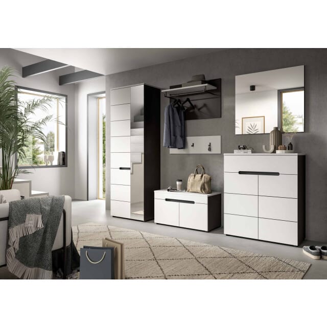 Furnilux Moderne garderobecombinatie in wit complete ingangsoplossing met