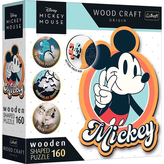 Trefl Retro Mickey Mouse Disney Mickey Mouse Hout Houten Legpuzzel - 160 stukjes - Vanaf 6 jaar