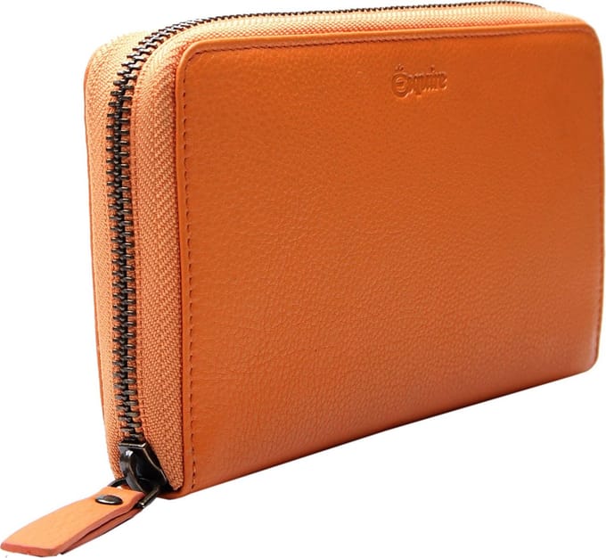 Esquire Leren Portemonnee Peru Zip Around Wallet Orange Oranje