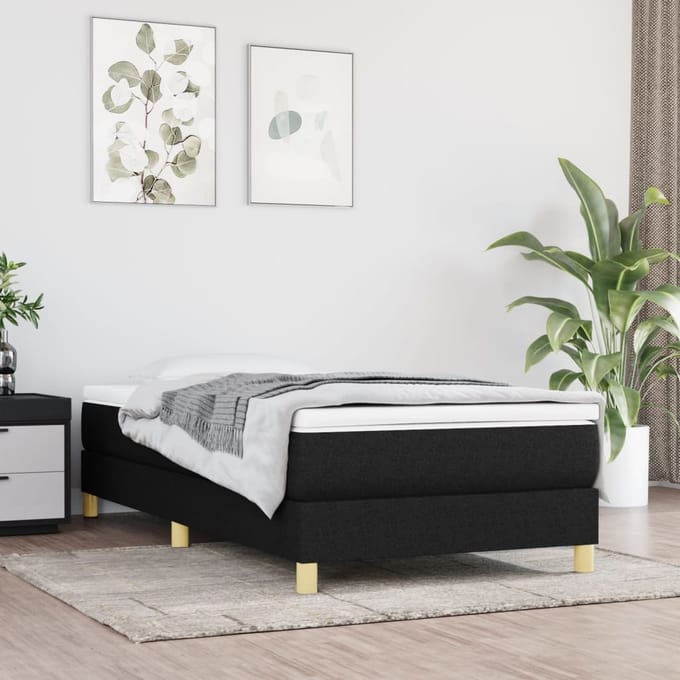 vidaXL - Boxspring - bed - 100x200 - cm - stof - zwart