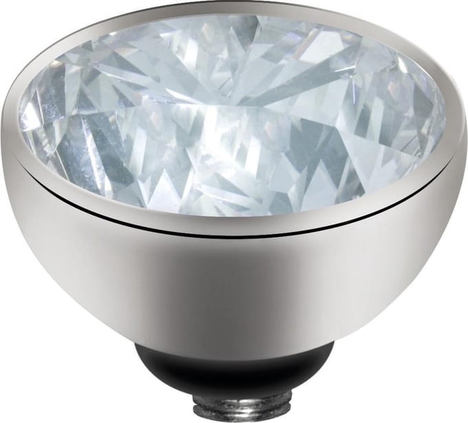 MelanO Twisted Zirkonia Zetting - Zilver/Crystal - 6mm