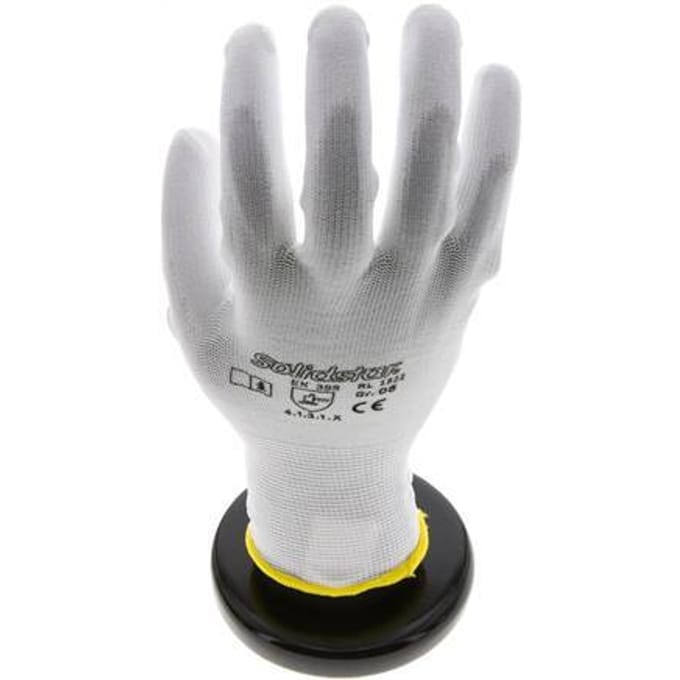 Beschermende Handschoenen Fijn Gebreid PU Coating Wit Maat 6 [10 stuks]