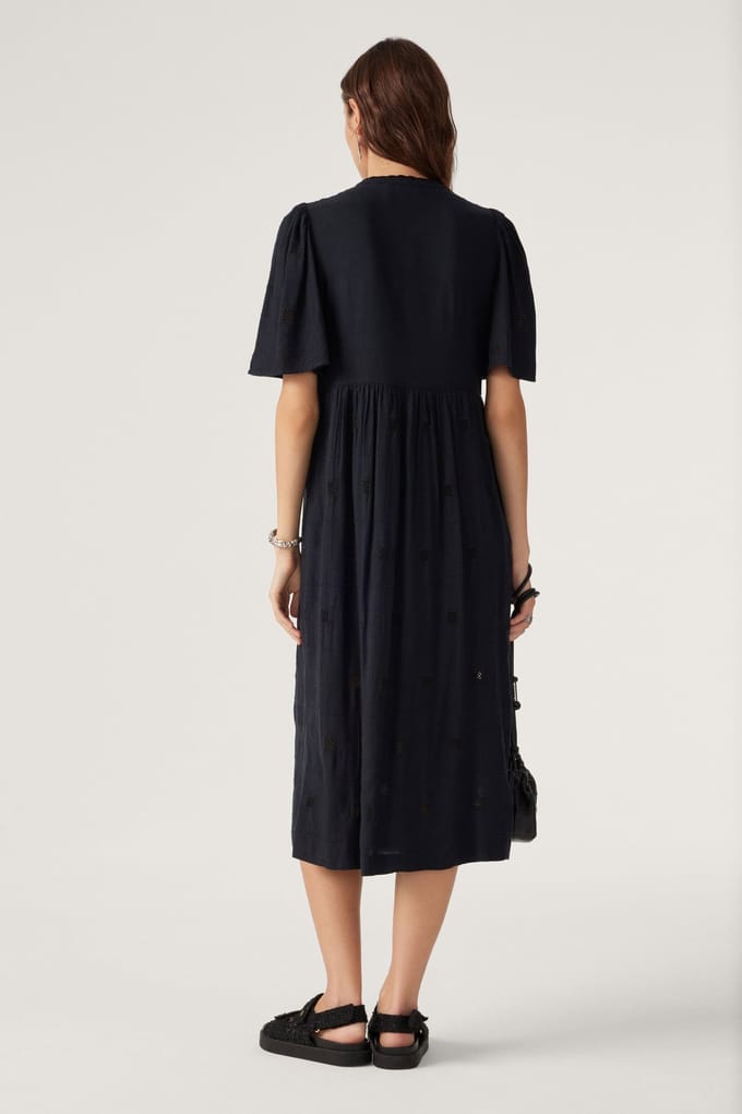 BA&SH Mid-length Dress Carbone Maat: S | Midi Jurken Outlet | Dames | Zwart