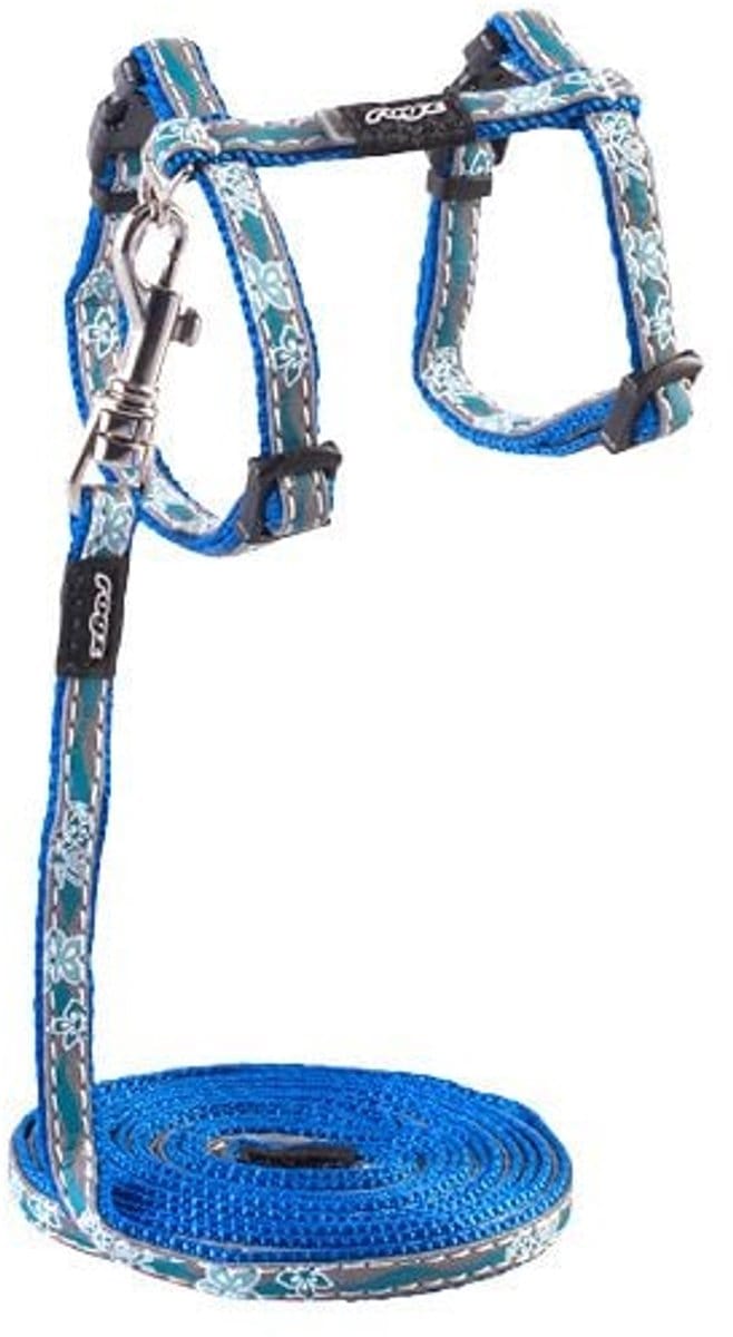 Rogz Kattentuig NightCat Blue Floral Maat XS