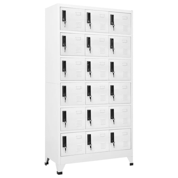 vidaXL - Lockerkast - 90x40x180 - cm - staal - wit