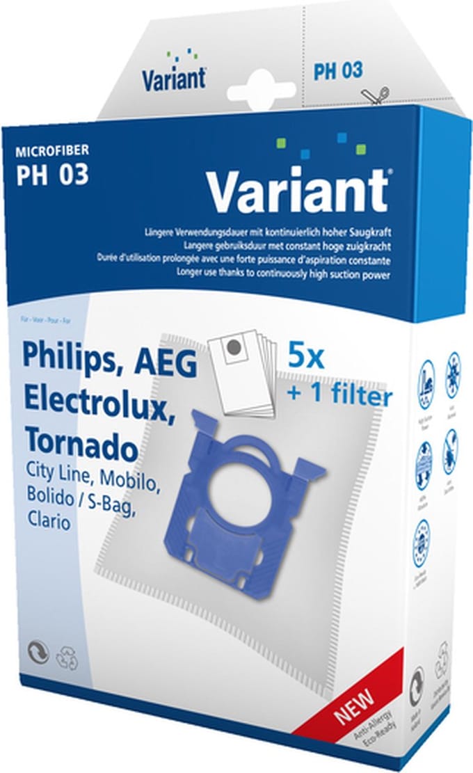 Philips AEG Electrolux Tornado Variant PH03 - Stofzuigerzakken