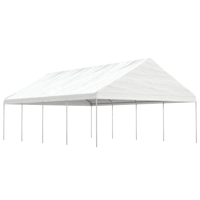 vidaXL - Prieel - met - dak - 8,92x5,88x3,75 - m - polyetheen - wit