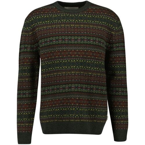 Gant Trui Fair Isle Knit Crew Neck Deepest Green / male