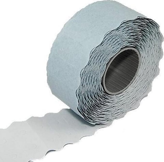 Etiket 26 x 12 mm golfrand wit permanet 36 rol / 1 doos