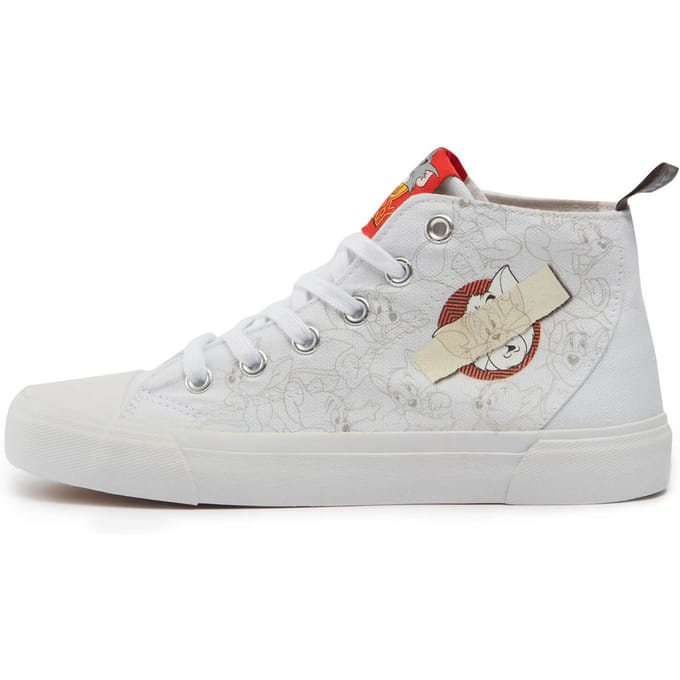 Akedo x Tom & Jerry Drawing Board Kids' High Top - White - UK Kids 2 / EU34