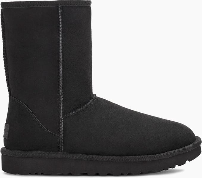 UGG® Classic Short II for Women in Black, Size 4, Shearling/Polyester/Leather