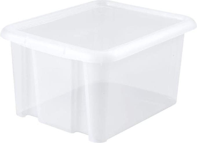 EDA Opbergbox 30L - wit - stapelbaar - L44 x B36 x H25 cm - kunststof - Bak/Doos met deksel