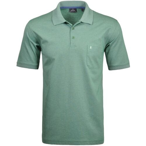 Ragman Softknit Poloshirt Breast Pocket Pima Cotton Mix Mint / male