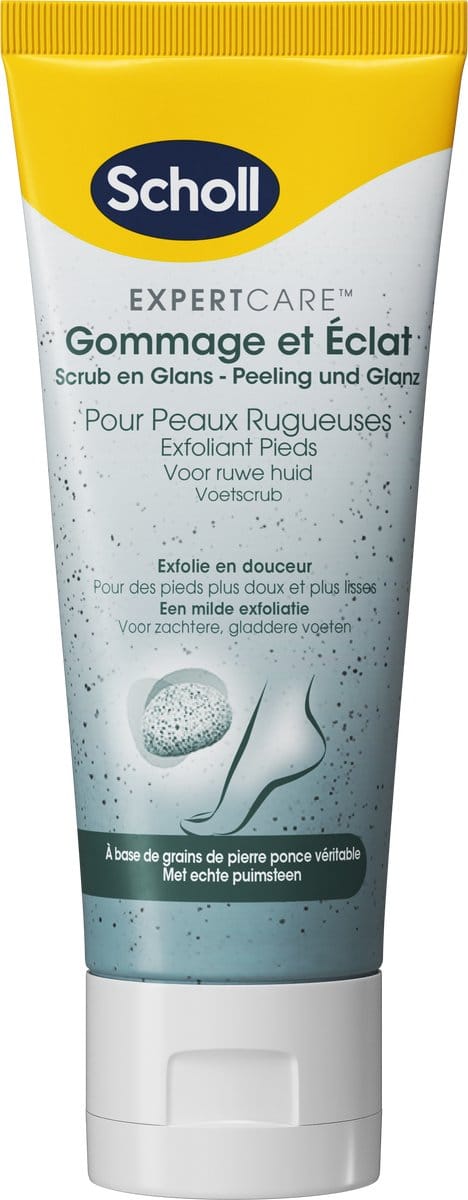 Scholl Voetscrub Scrub & Glans - Exfolieer en Hydrateer - Puimsteen Scrub voor Eelt - Eeltvewijderaar - 75 ml