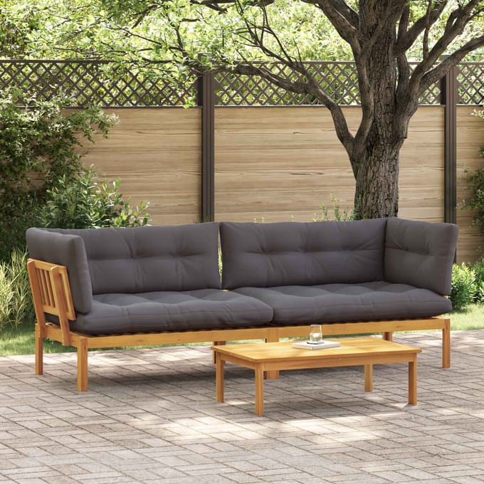 vidaXL - Tuinpallet - Sofa - Eenheden - 2 - st - Massief - Acacia - Hout