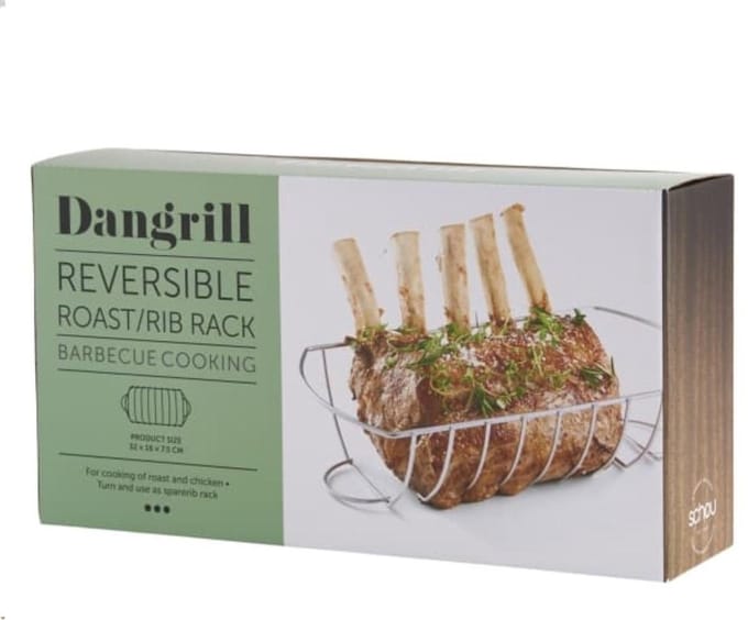 Dangrill Barbecue Omdraaibaar Roast/Rib Rack 32 x 16 cm
