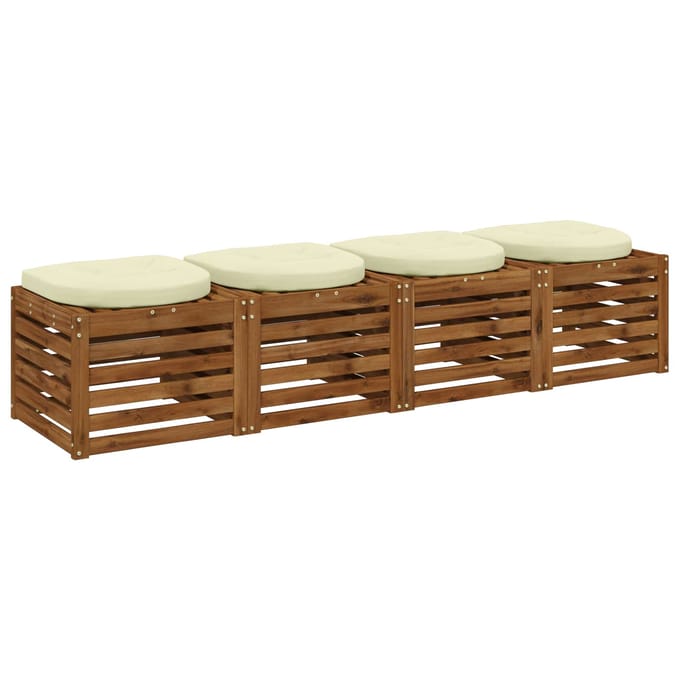 vidaXL - 4-Piece - Zitkussens - 4 - st - 100% - Polyester - Crèmekleurig