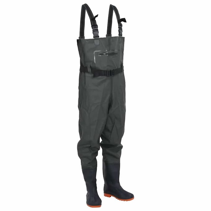 Pantalon de pêche à gué avec bottes et ceinture Vert foncé Taille 39