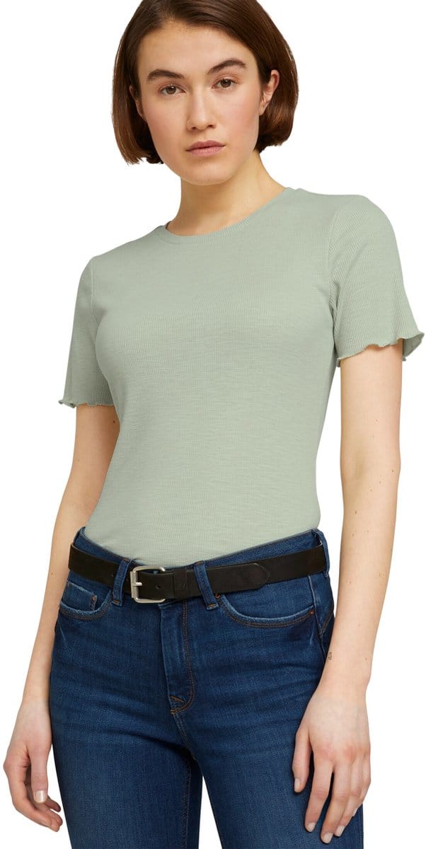 Tom Tailor Denim - TTDOLLY Suède leren riem met vierkante gesp - Maat 75 - black uni