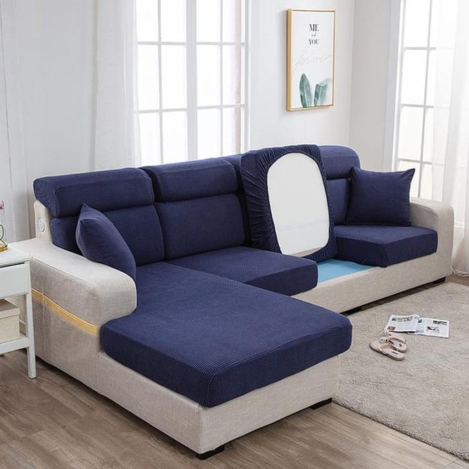Effen kleur bankhoes rugleuning kussenhoes polar fleece hoekbank hoes chaise longue beschermer size-1 white