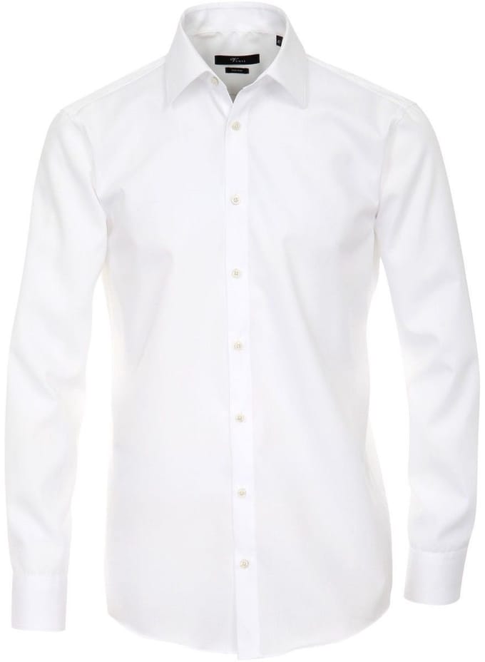 Venti - Heren Overhemd - Poplin - Strijkvrij - Regular fit - Wit