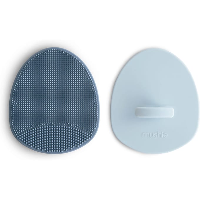 Mushie Cradle Cap Brush 2-Pack - Tradewinds/Periwinkle