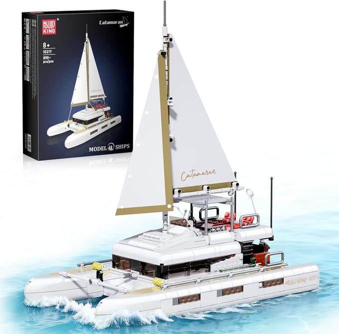 Grote Zeilboot Bouwset met Blokken, Technisch Model Speelgoed