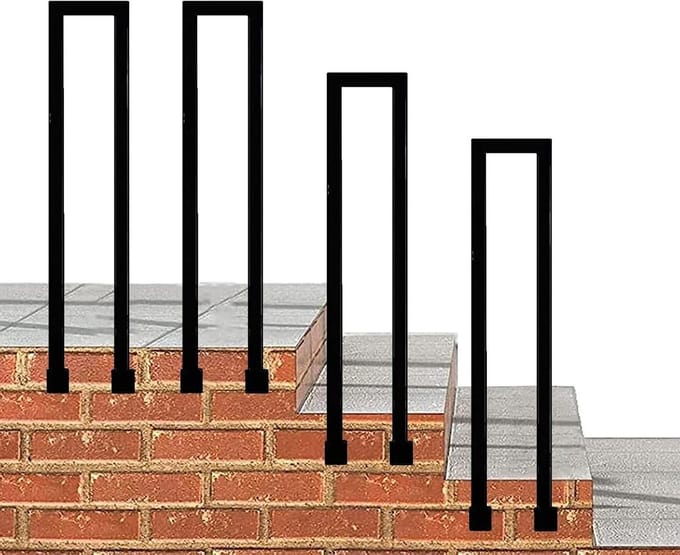 Tuinleuning Vangrail - Trapleuning Balustrade - Veilig Traplopen - Smeedijzeren Constructie - 50cm Lengte - Zwart
