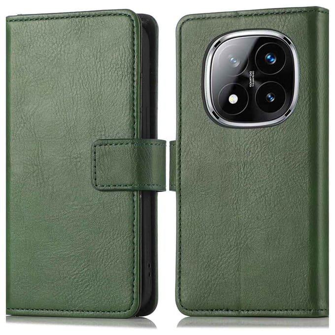 imoshion Hoesje - Geschikt voor Xiaomi Redmi Note 14 Pro Plus 5G - Luxe Bookcase - Groen
